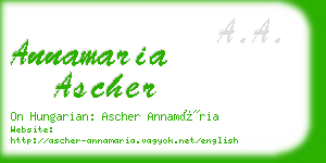 annamaria ascher business card